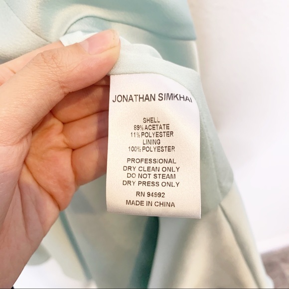 NWT Jonathan Simkhai Seafoam Mia Satin Midi Dress - Picture 9 of 11